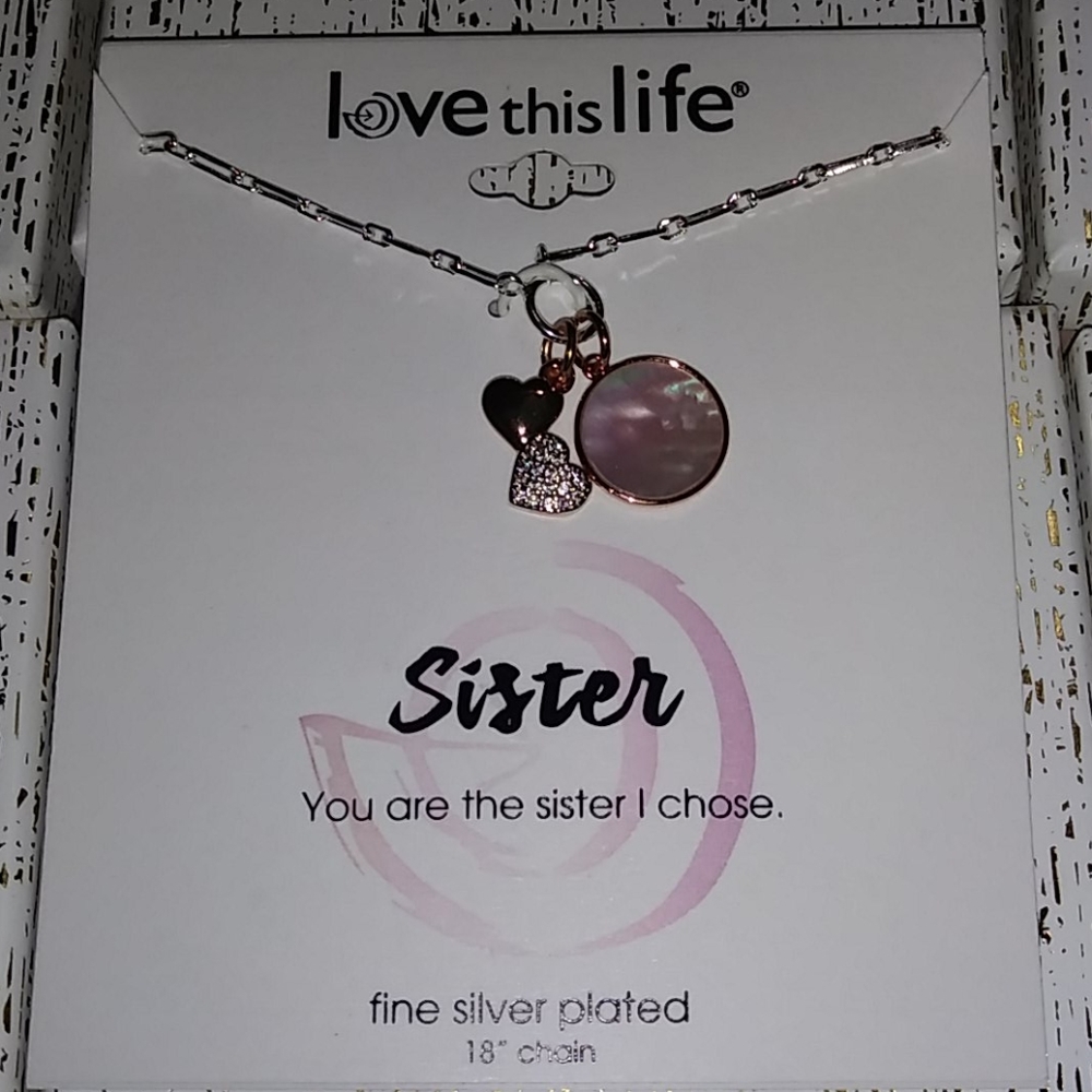 Love This Life sister necklace